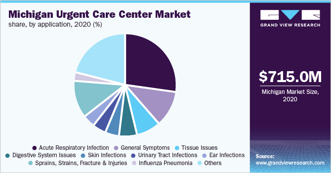 密歇根州急诊中心2020年按应用分列的市场份额(%)