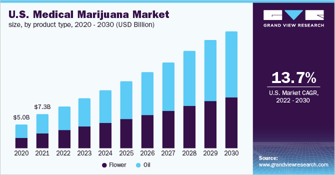 2020 - 2030年美国医用大麻市场规模(乐鱼体育手机网站入口10亿美元)